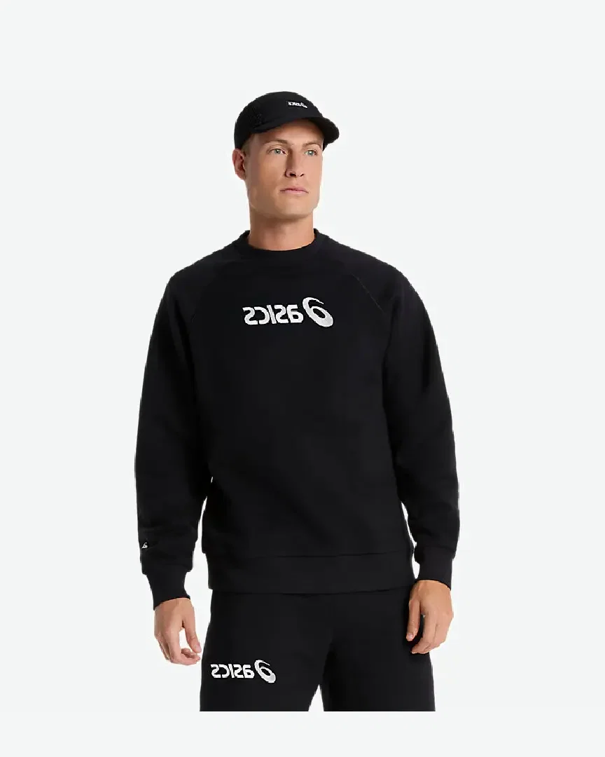 Sudadera de cuello redondo de felpa Asics Logo M