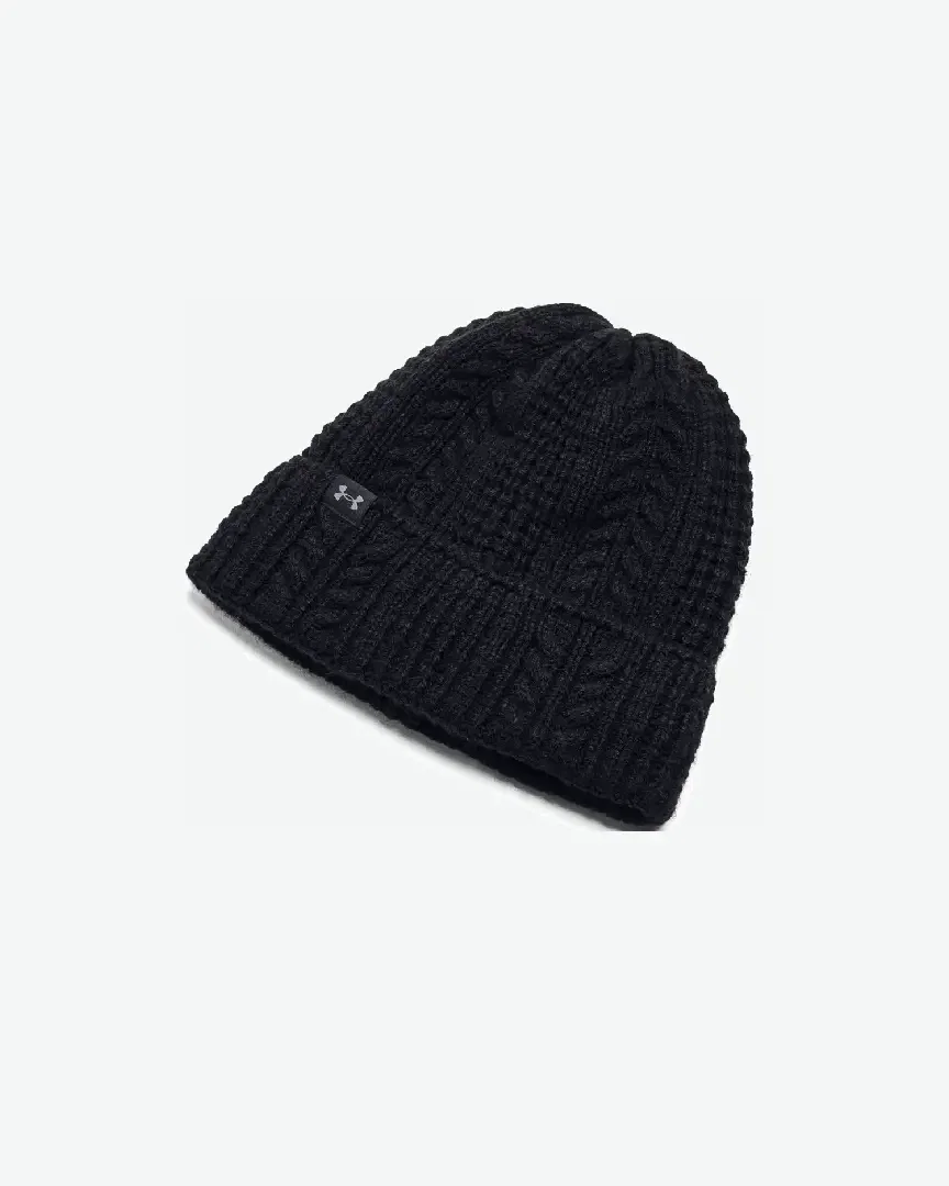 Gorro Under Armour Mujer Halftime Cable Knit Beanie-Negro Mujer
