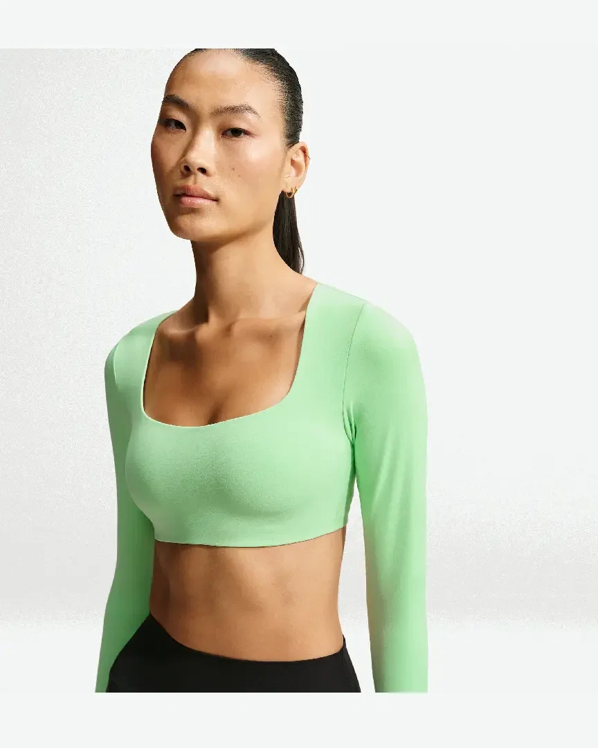Sostén de mangas largos con acolchado y sujeción ligera Nike Zenvy W
