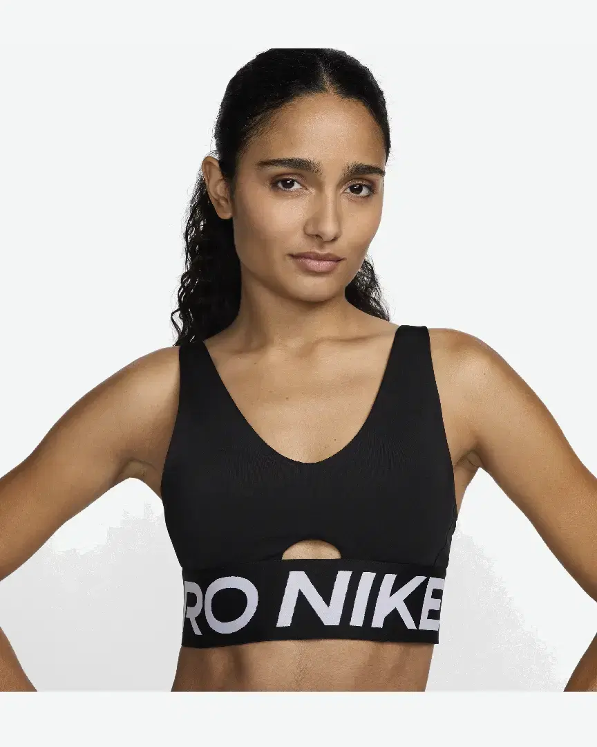Sujetador acolchado con soporte normal Nike Pro Indy Plunge W - HF7324-010 (2) au meilleur prix !