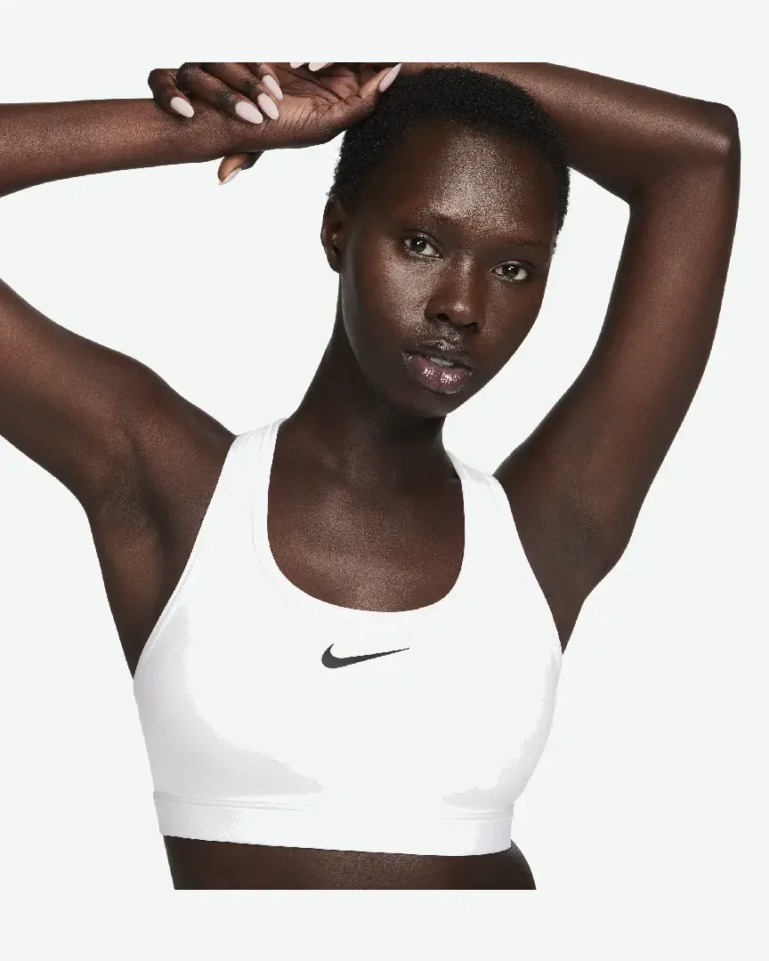Sujetador acolchado Nike Swoosh de soporte medio Mujer