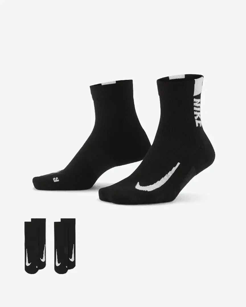 Calcetines de tobillo mixtos Nike Multiplier (2 pares) Unisex