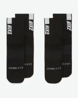 Calcetines de tobillo mixtos Nike Multiplier (2 pares) Unisex – 3/4