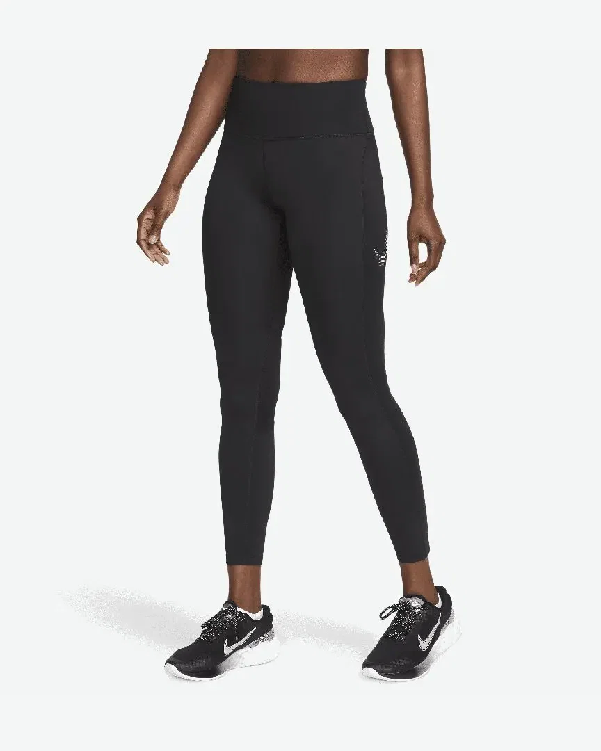 Mallas 7/8 de cintura media con estampado y bolsillos Nike Fast W