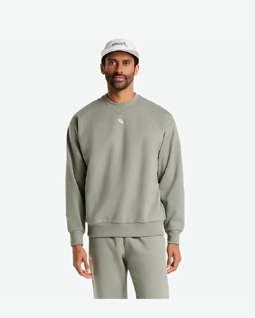 Camiseta de felpa de cuello redondo relajada Hombre