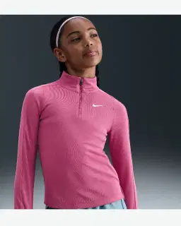 Camiseta de manga larga y media cremallera Dri-Fit Nike para niña – 1/4