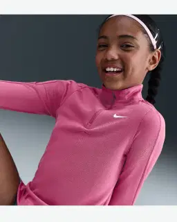 Camiseta de manga larga y media cremallera Dri-Fit Nike para niña – 3/4