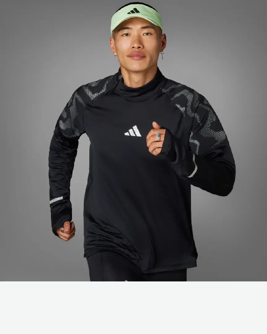 Camiseta Alta Adidas Demi-Zip Reflectante Ultimate Hi Vis Hombre