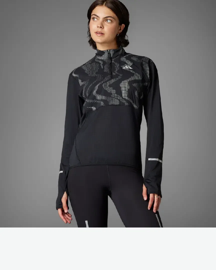 Sudadera Adidas Demi-Zip Reflectante Ultimate Hi Vis Mujer