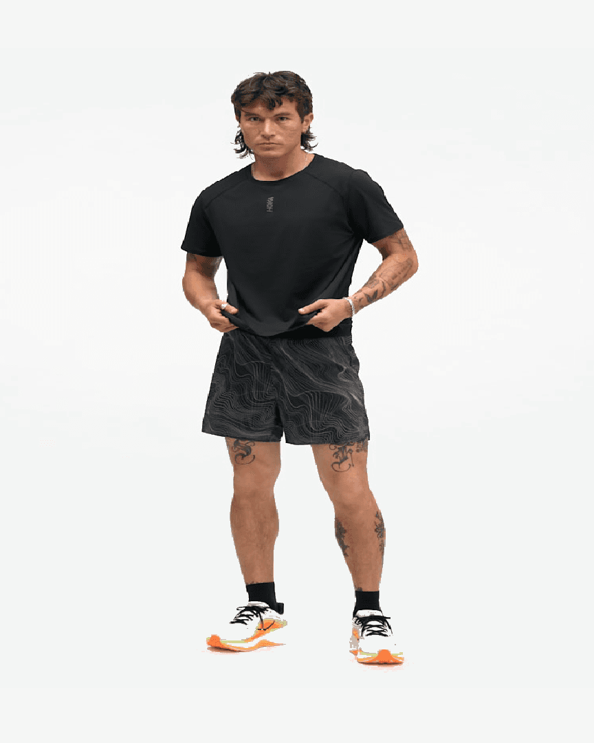 Hoka Haut A Mangas Cortas Everyrun M - 1175853-BLK (2) au meilleur prix !