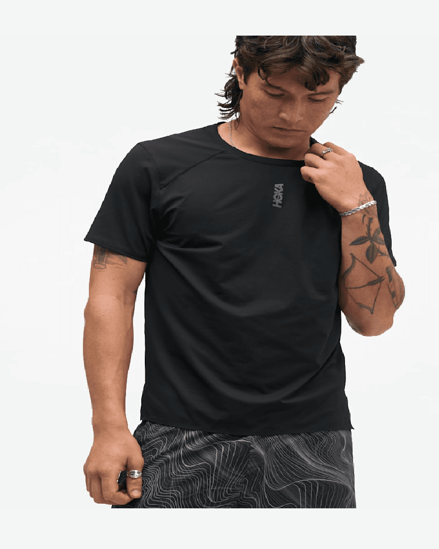 Hoka Haut A Mangas Cortas Everyrun M - 1175853-BLK (3) au meilleur prix !