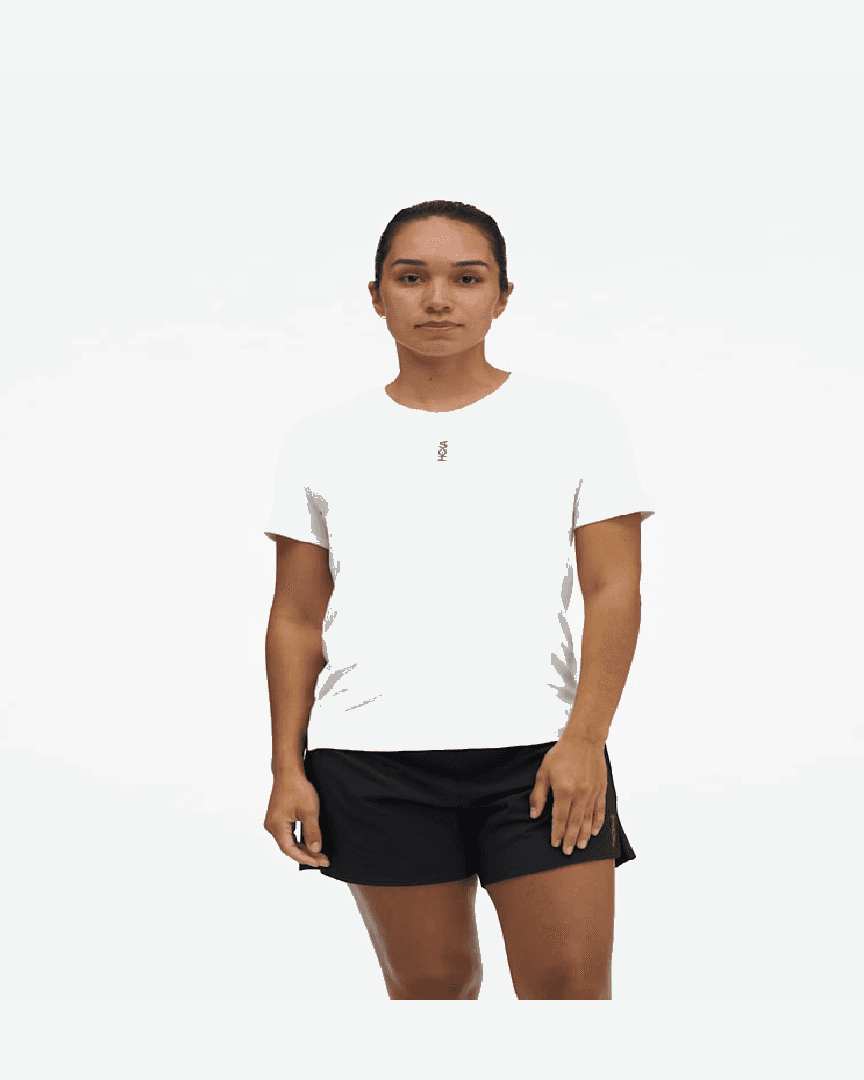 Hoka Haut A Mangas Cortas Everyrun W - 1175856-WHT (5) au meilleur prix !
