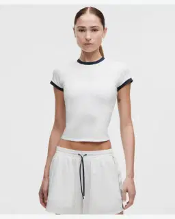 Lululemon Baby Tee Ringer De Algodón Orgánico Courtside Mujer – 1/5