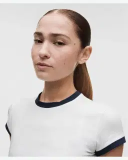 Lululemon Baby Tee Ringer De Algodón Orgánico Courtside Mujer – 4/5