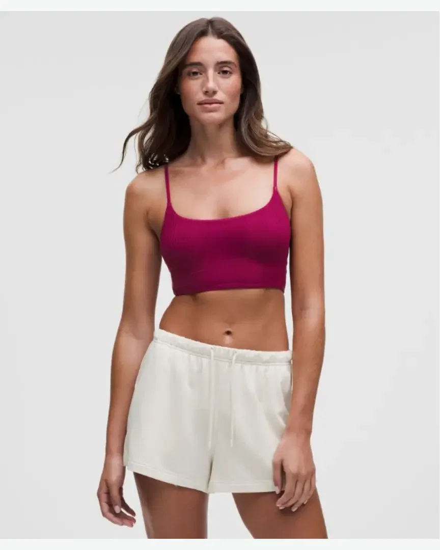 Lululemon Bralette Largo Acanalado Con Tirantes Finos Underease Copas A–C Mujer