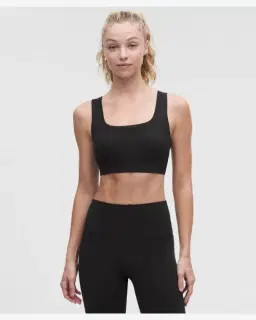 Lululemon Sujetador Acanalado Bend This Con Escote Cuadrado Espalda Nadadora Soporte Ligero, Copas A-C Mujer – 1/5