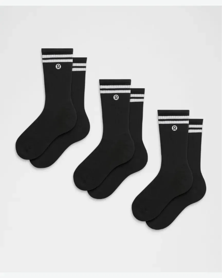 Lululemon Calcetines Daily Essential Unisex Pack De 3 Stripe M