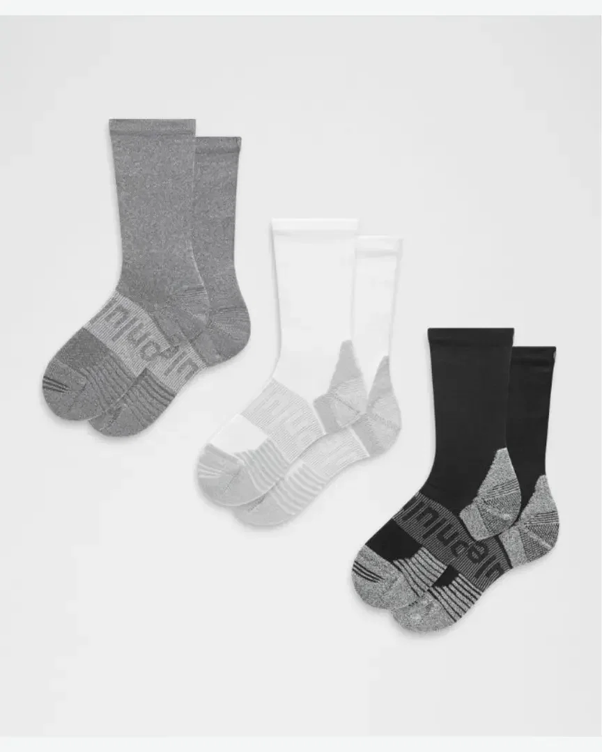 Lululemon Calcetines Unisexos Power Stride Con Amortiguación 3 Pares M
