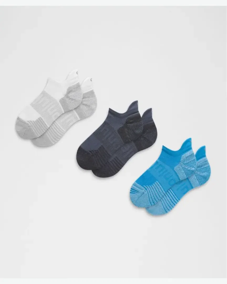 Lululemon Calcetines Unisexos Power Stride Con Amortiguación Lengüeta 3 Pares