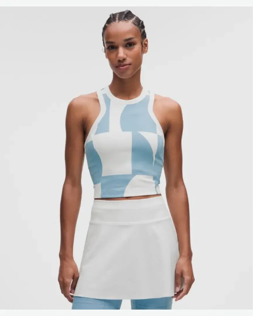 Lululemon Camiseta de Tenis de Cuello Alto Espalda Nadadora Acabados Mujer