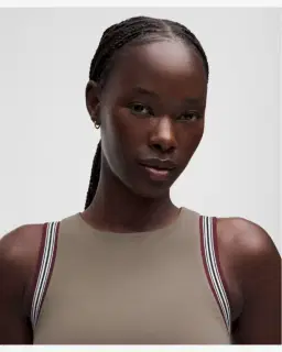 Lululemon Camiseta sin mangas Groove con cuello alto, acabados a rayas Mujer – 4/5