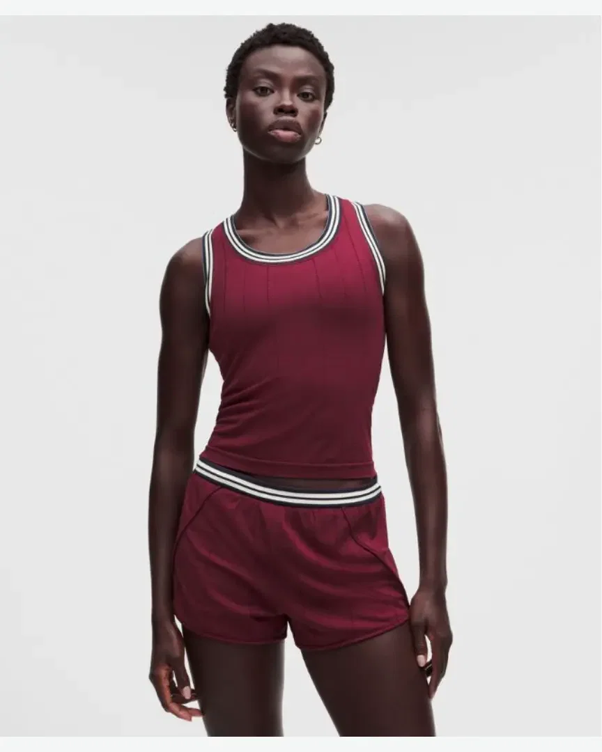Lululemon Camiseta Sin Costuras Con Bordes Contrastantes Mujer