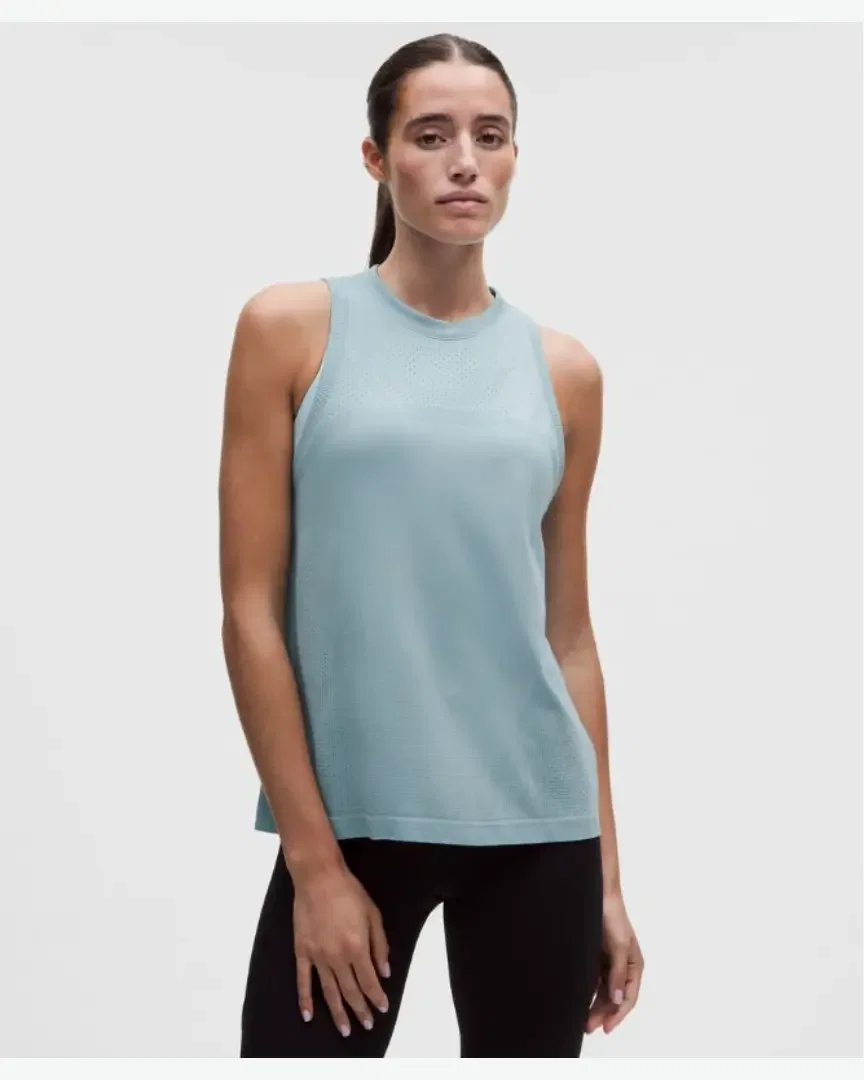 Lululemon Camiseta sin mangas Swiftly Relaxed Longitud Cadera Logo Mujer