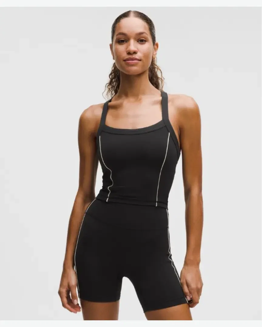 Lululemon Camiseta sin mangas Wunder Train con tirantes, acabados con ribete, soporte ligero, copas B/C Mujer