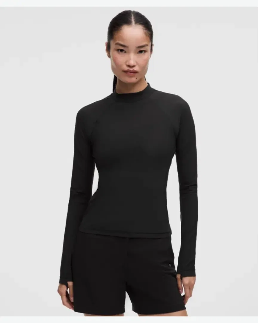 Lululemon Camiseta De Manga Larga Con Cuello Alto Protección UV Mujer