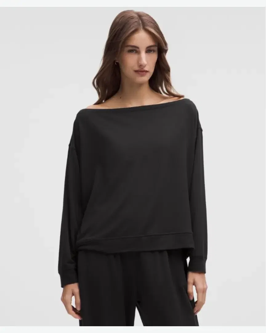 Lululemon Haut Becalm Oversize De Manga Larga Cuello Barco Mujer