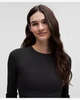 Lululemon Top Corto De Manga Larga Hold Tight Con Dobladillo Recto Mujer – 4/5