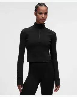Lululemon Top Corto Demi-Zip It's Rulu Gofrado Mujer – 1/5