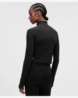 Lululemon Top Corto Demi-Zip It's Rulu Gofrado Mujer – 3/5