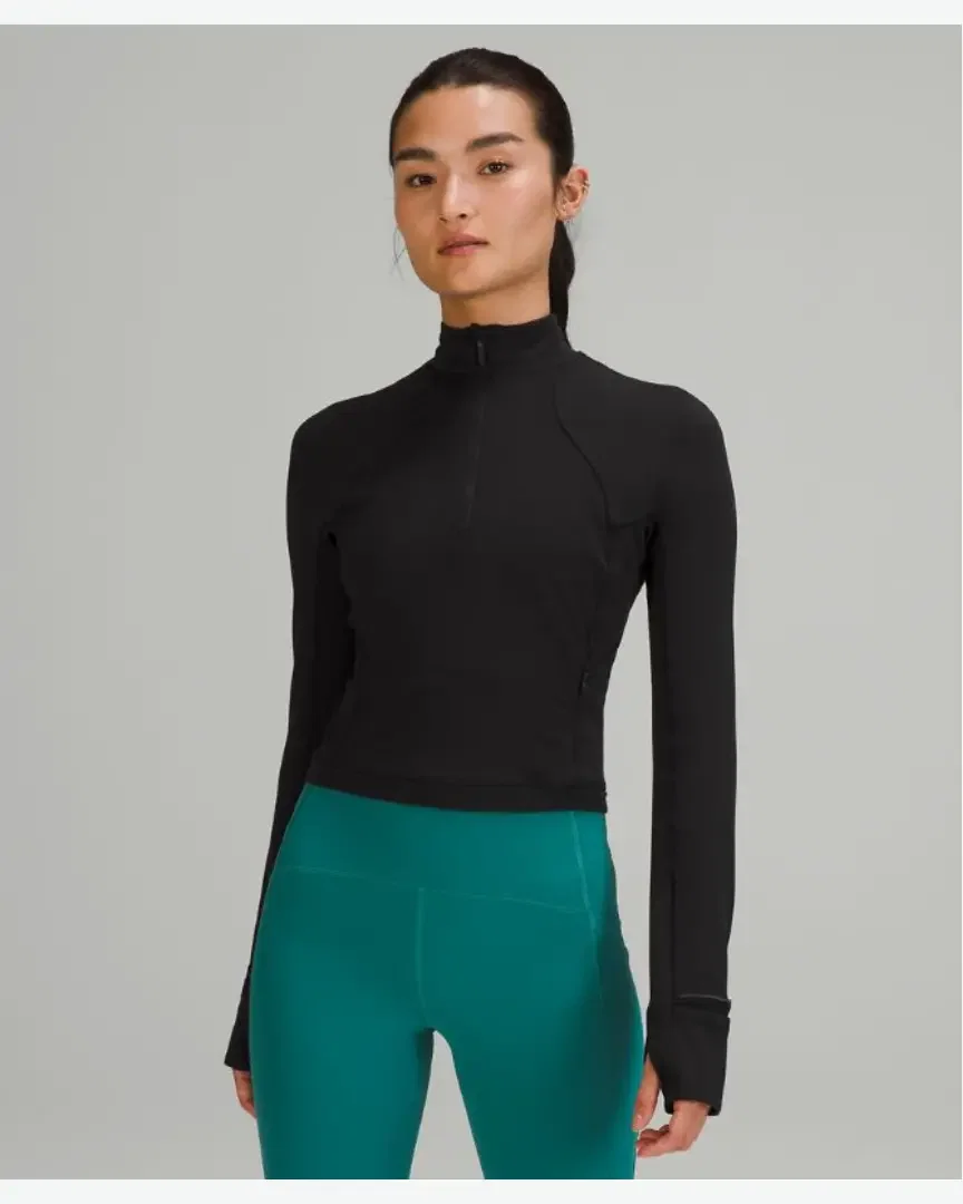 Lululemon Camiseta de Correr It's Rulu Demi-Zip Corto Mujer