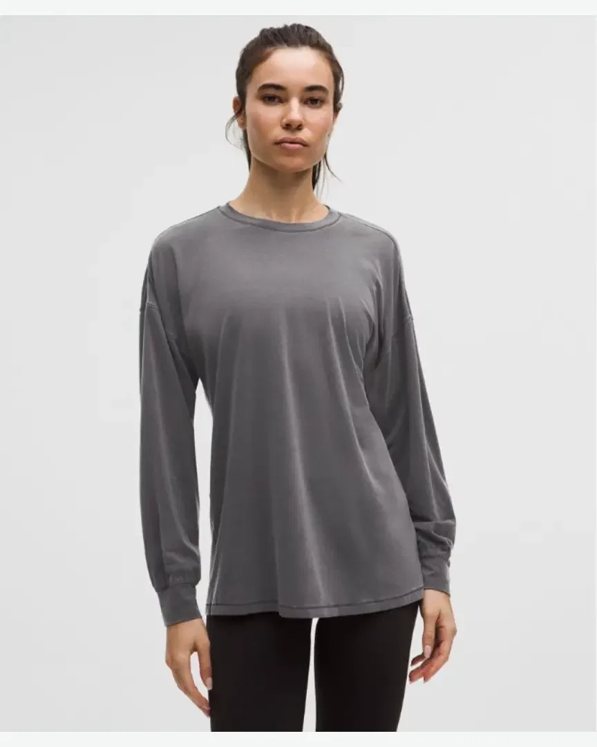 Lululemon Top Easyset Casual de Manga Larga Wash Mujer