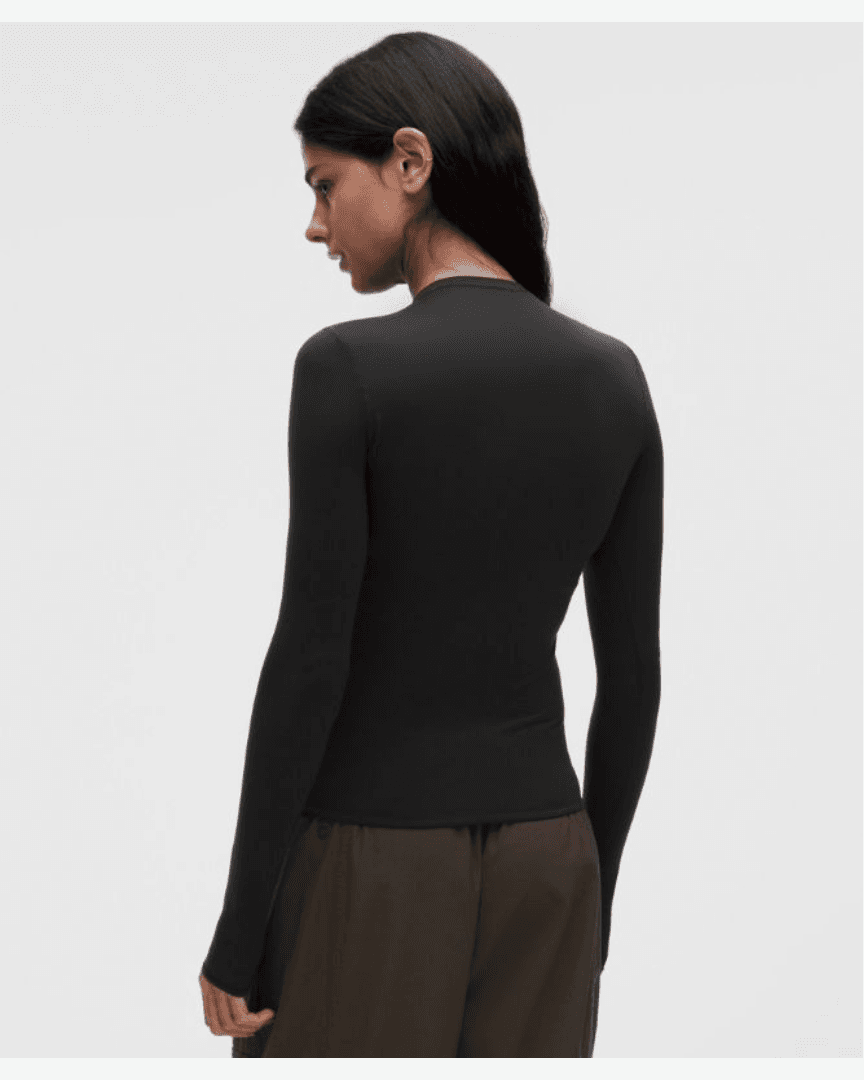 Lululemon Camiseta de Manga Larga Wundermost de Cuello Redondo en Ultra-Soft Nulu W - LW3HPRS_0001 (2) au meilleur prix !