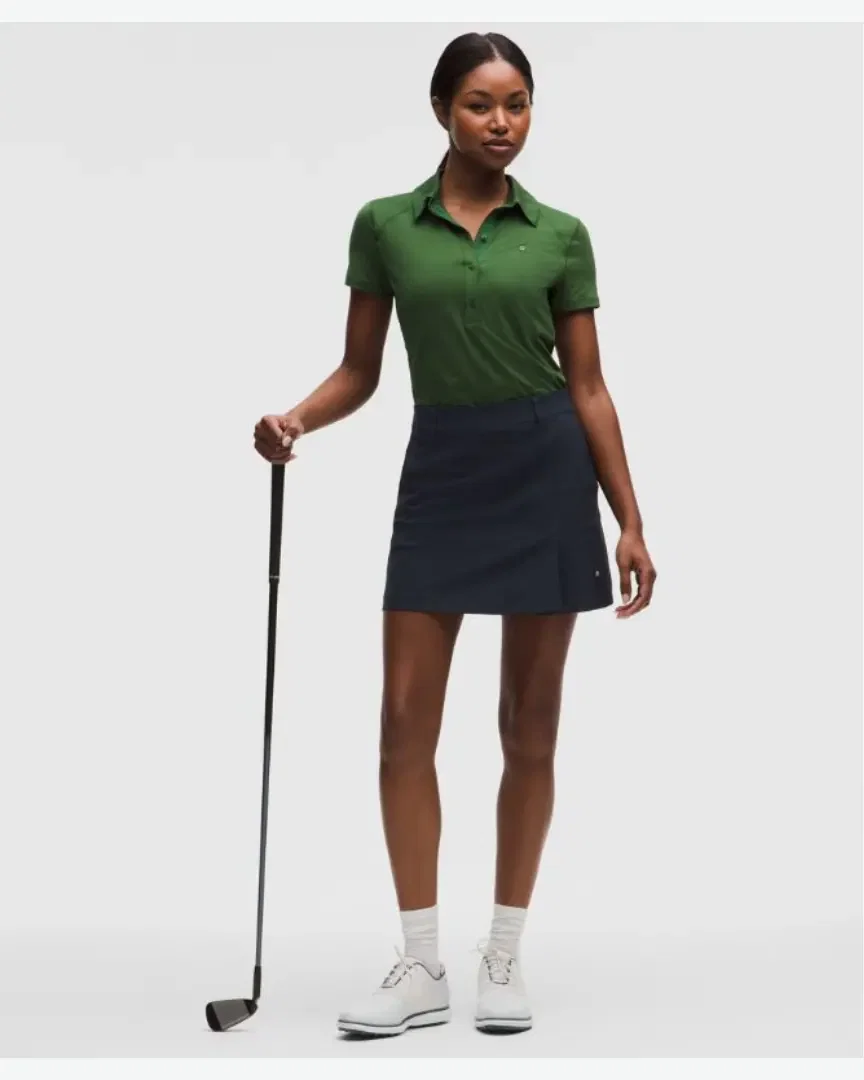 Lululemon Falda De Golf Plisada En La Parte Delantera De Sarga Elástica Con Logo Bordado Mujer