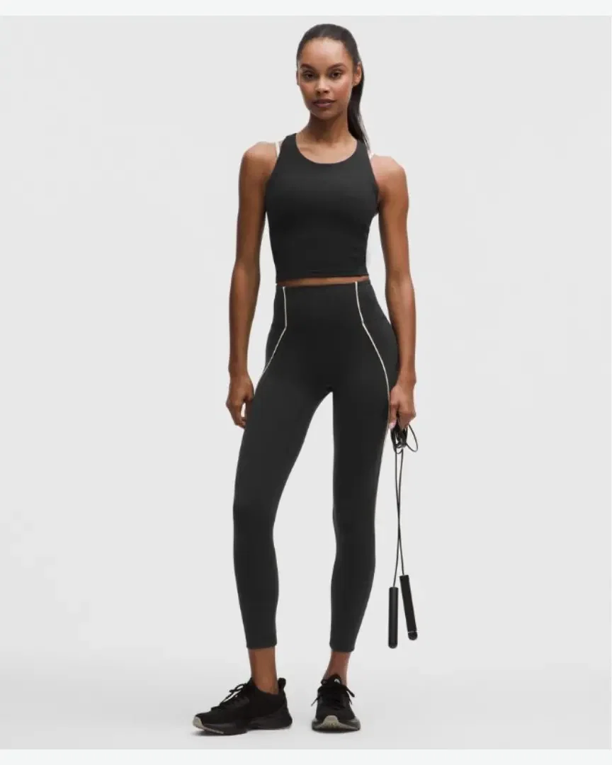 Lululemon Legging Wunder Train No Line Cintura Alta Con Acabados Ribeteados 64 Cm Mujer