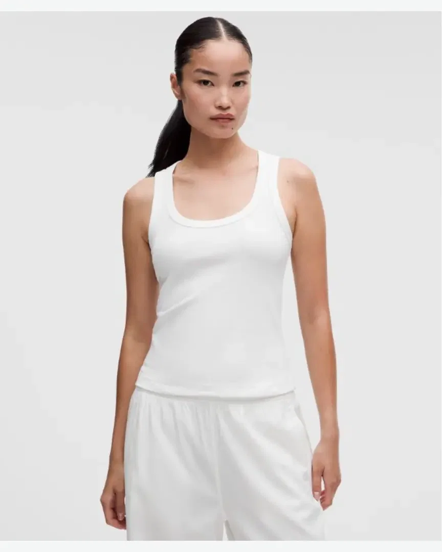 Lululemon Top Corto Sin Mangas Con Escote Amplio Mujer