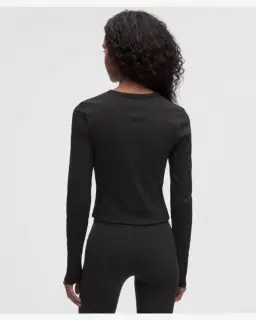 Lululemon Top Corto Acanalado De Manga Larga Mujer – 3/5