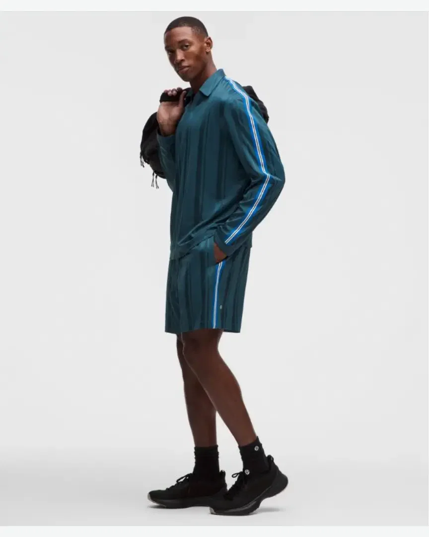 Lululemon Short de Entrenamiento de Malla Rayada Sin Forro 18 Cm Hombre