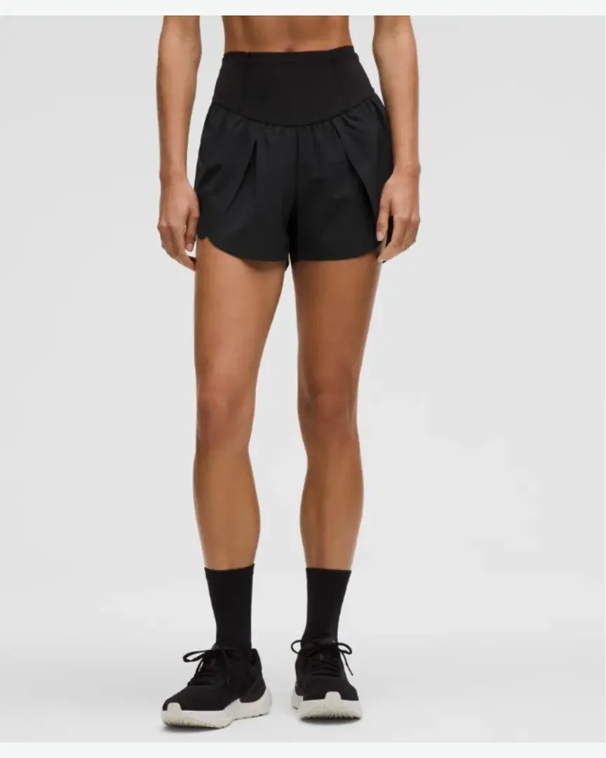 Lululemon Short Go Further Fendido Cintura Alta 8 Cm Mujer