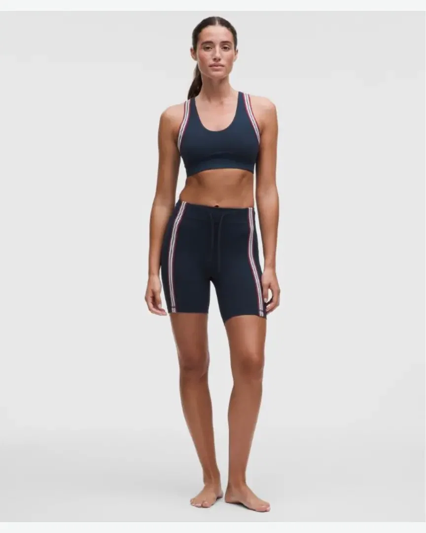 Lululemon Short Groove Cintura Alta Rayas 15 Cm Mujer