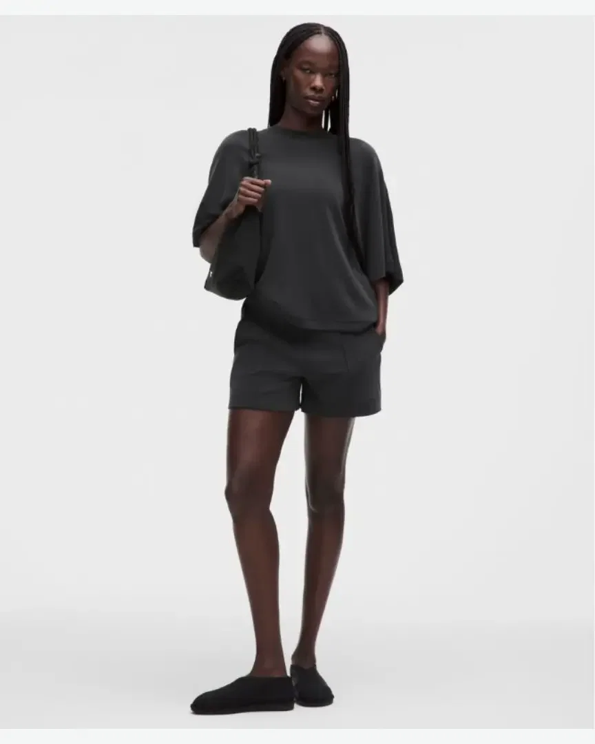 Lululemon Short Softstreme Ligero Talle Medio-Alto Con Pliegues Nervurados 10 Cm Mujer