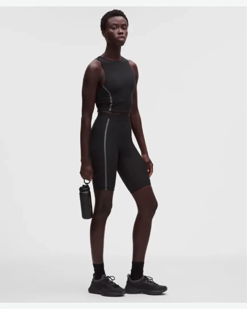 Lululemon Short de Cintura Alta con Apliques de Encaje 2 5 Cm Mujer