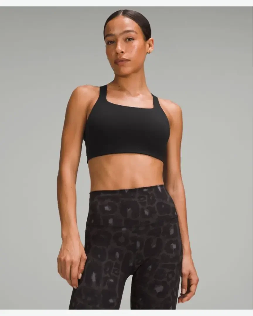Lululemon Sujetador de Entrenamiento con Escote Cuadrado en Ultralu Soporte Medio, Copas D/DD Mujer