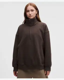 Lululemon Sudadera Steady State Oversize Demi-Zip Con Cuello Alto En Superloft Mujer – 1/5