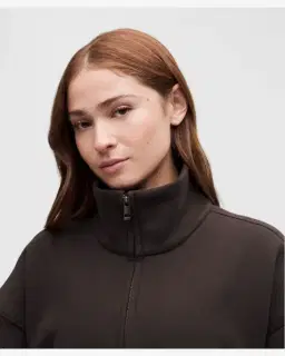 Lululemon Sudadera Steady State Oversize Demi-Zip Con Cuello Alto En Superloft Mujer – 4/5