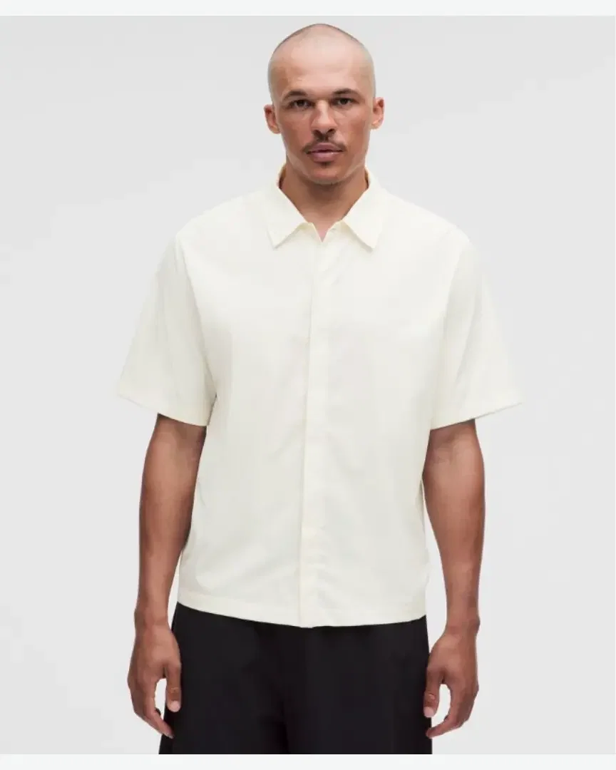 Lululemon Camisa de Cuello con Manga Corta Unshaken Hombre