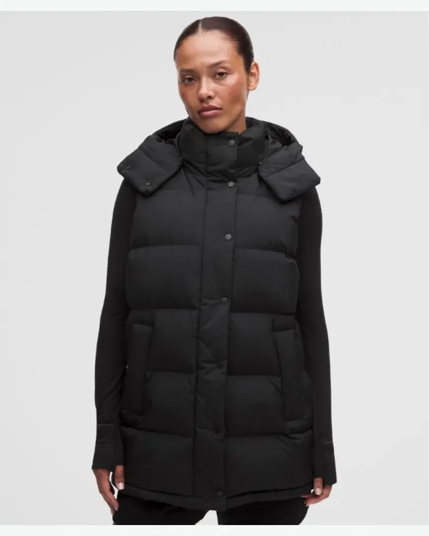 Lululemon Chaleco Wunder Puff Sin Mangas Media Largo De Plumas 600 Cuin W